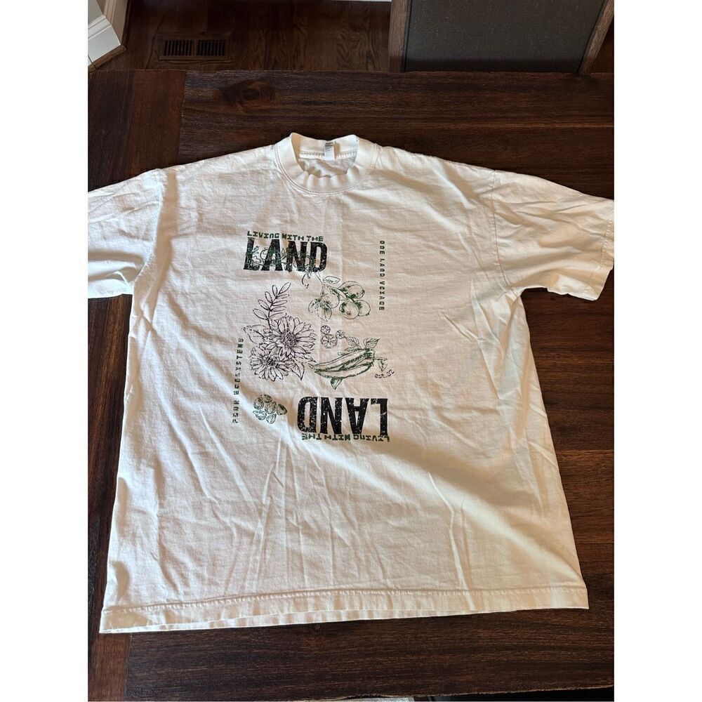Living with the Land custom print T-shirt, unisex